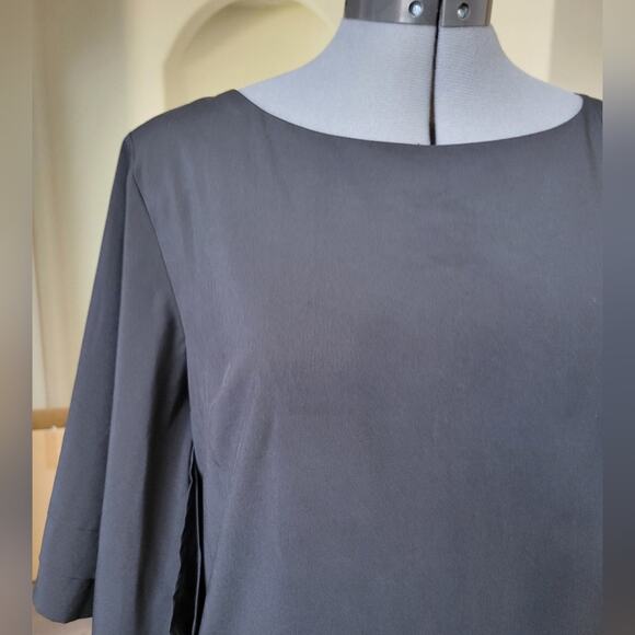 Ark & Co Mini Dress Bell Sleeve Slit Back Size Small Black - Picture 3 of 7